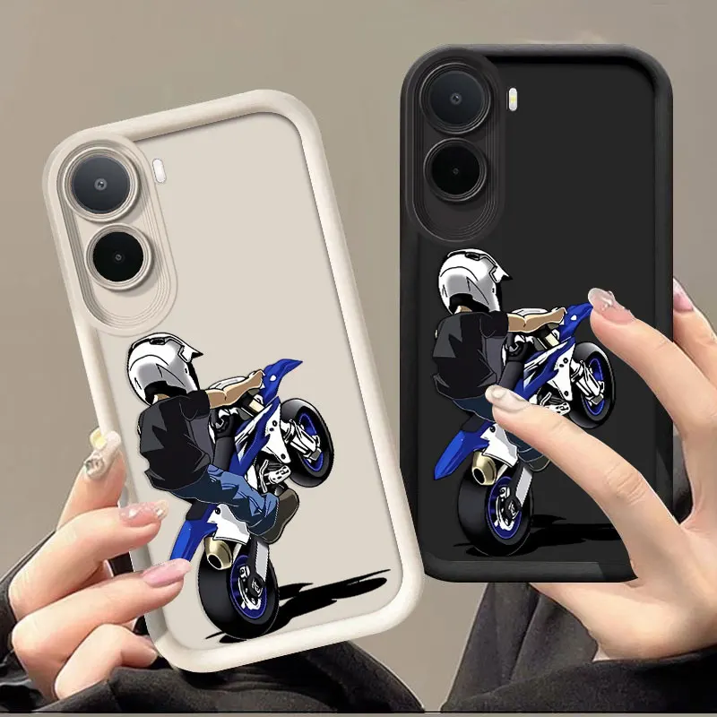 Гибкий силиконовый чехол для Xiaomi Redmi A7 Pro 4G, защитный чехол с ударопрочным покрытием и принтом Motocyber.