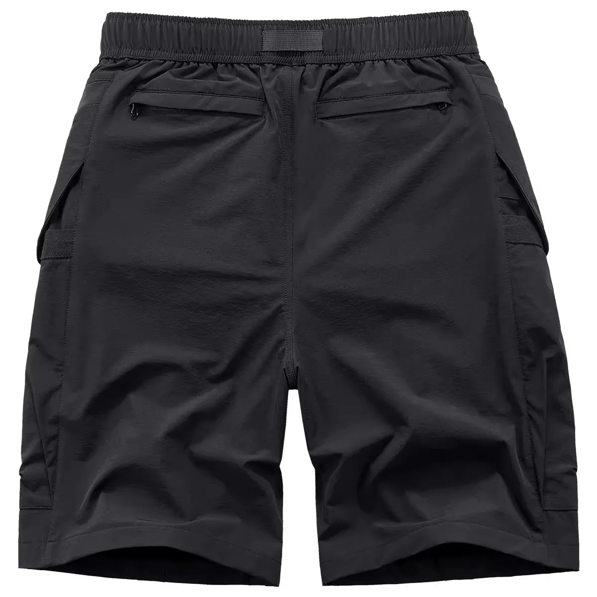 2024 Summer Tactical Shorts Multi Pocket Cargo Short Pant Functional Loose Streetwear Elastic Waist Shorts Black