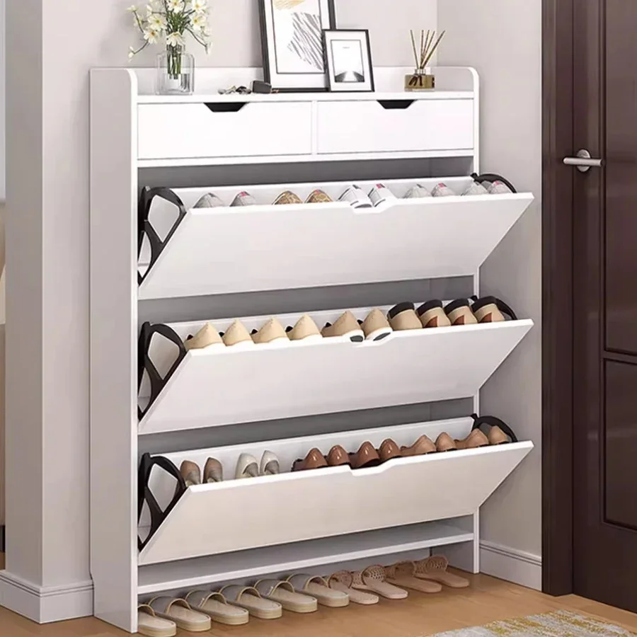 Narrow High Modern Shoe Rack Drawer Hallway Storage Lock Multi Layer Modern Shoerack Organizer Zapatero Space Saving