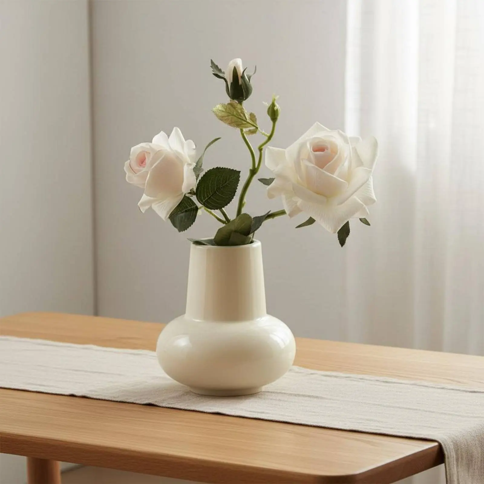 Round Belly Vase Nordic Aesthetic Decorative Flower Vase Home Decoration Light Luxury Minimalist Design for Living Room