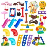 Big Building Blocks Slide Stair Swing Seesaw Ferris Wheel Series Compatible Duploe Large Brick Children Educational Toy Kid Gift