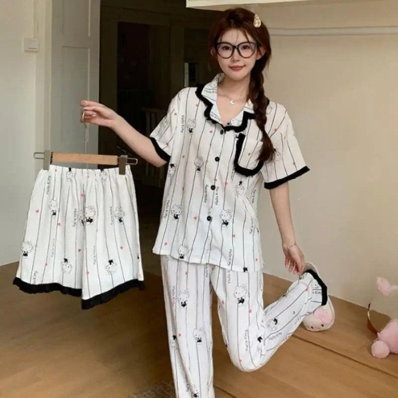 

Cute and Sweet Youth Comfortable Home Clothes Summer New Women's Cartoon Short Sleeved Shorts Pajama Set Fashionable and Soft