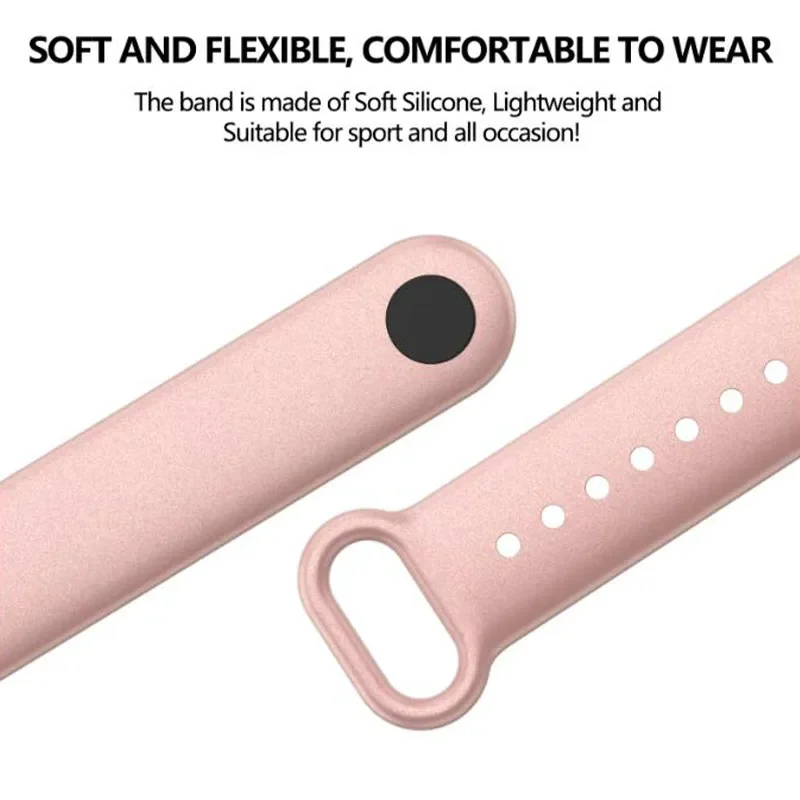 Ремешок для Xiaomi Mi Band 9, 8, 7, 6, 5, 4, 3, силиконовый браслет для умных часов, браслет из ТПУ, водонепроницаемый многоцветный сменный ремешок на запястье