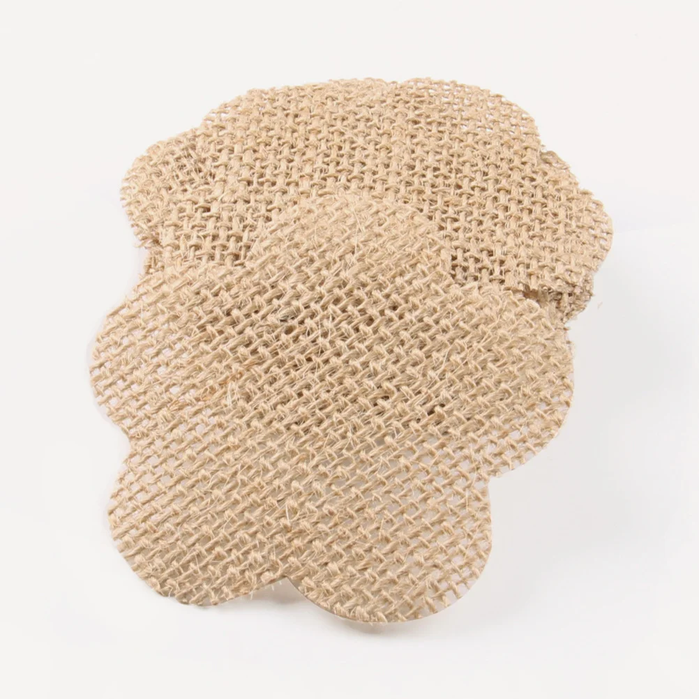 

20pcs Retro Burlap Decorative Shapes Unfinished Fabric Cutouts For Christmas Tree Wall Hanging Diy Crafts Ornament