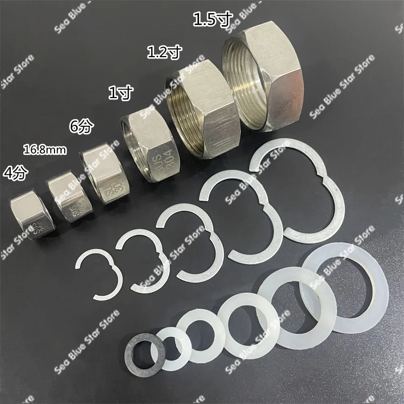 Nut 4  6 points 1 inch 1.2 inch 1.5 inch, stainless steel bellows connector copper nut water pipe fittings pipe connection tool