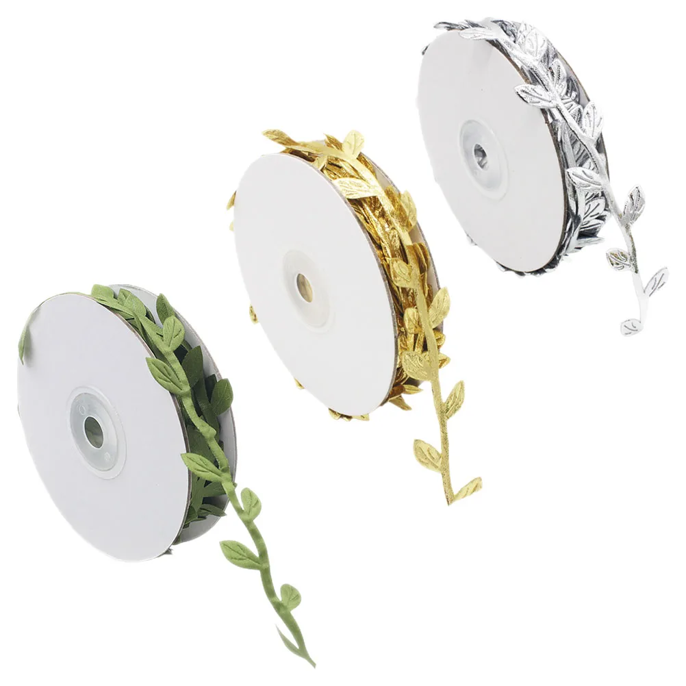 

3 Rolls Gold Ribbons for DIY Party Decorations Wedding Crafts Gift Wrapping Fall Thanksgiving Accessories