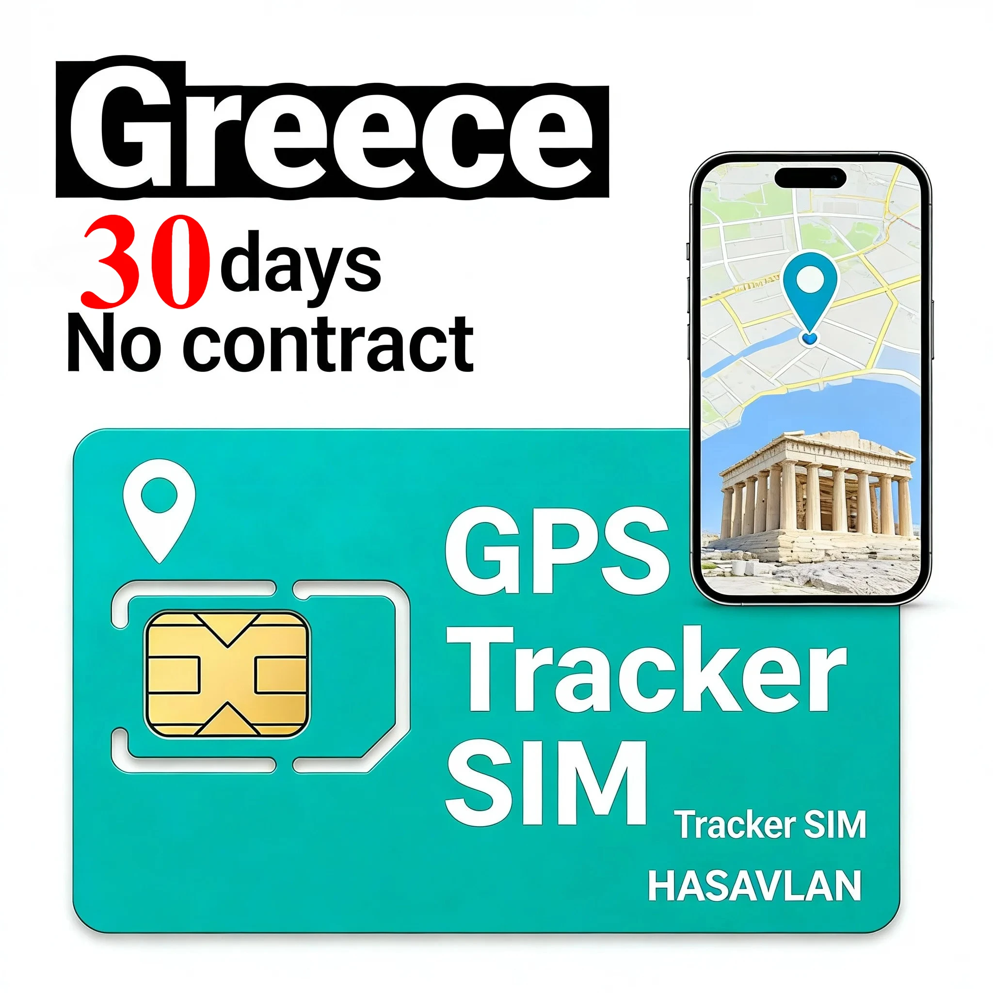 SIM Card Tracker,No Contract, Tri-cut 4G Cat4 GSM GPRS LTE M2M No Contract, 30MB/30 Days for ST-906 TK303F, ZOVAGOLO GREECE
