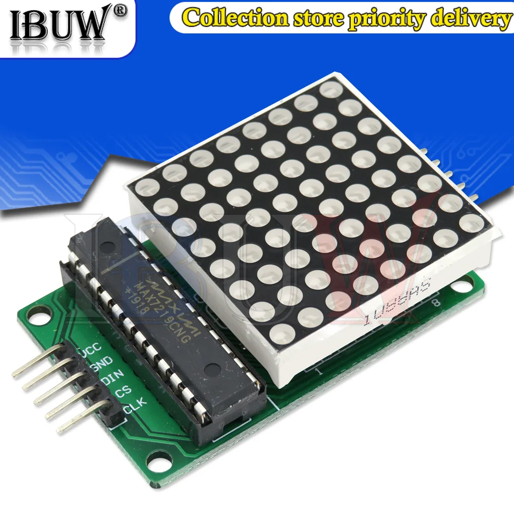 Módulo de matriz Led de puntos MAX7219 8x8, 8x8, módulo de Control de pantalla LED MCU para Arduino, módulo de interfaz de 5V, entrada de salida, cátodo común