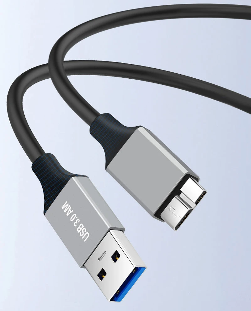 Cavo da 0.5m/1m/2m USB 3.0 da tipo A A Micro B cavo 5Gbps 2A cavo di sincronizzazione dati veloce adattatore per cavo per disco rigido esterno HDD Hard