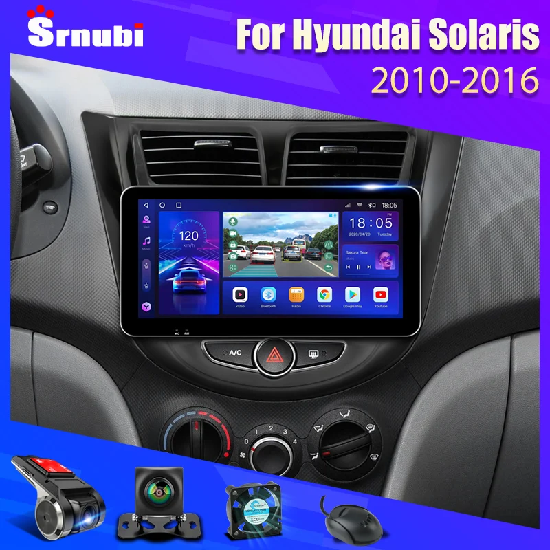 

Srnubi 10.3" Android 11 Car Radio For Hyundai Solaris Verna Accent 1 2010-2016 Multimedia Player GPS Navigation QLED Screen 2Din