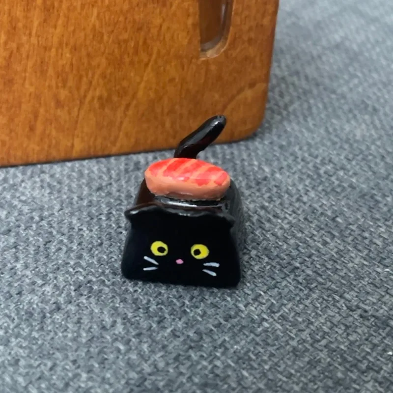 MiFuny Cute Sushi Cat Keycaps Custom Clay Kawaii Artisan Keyboard Caps Cartoon Key Caps for Mechanical Keyboard Game Accessories