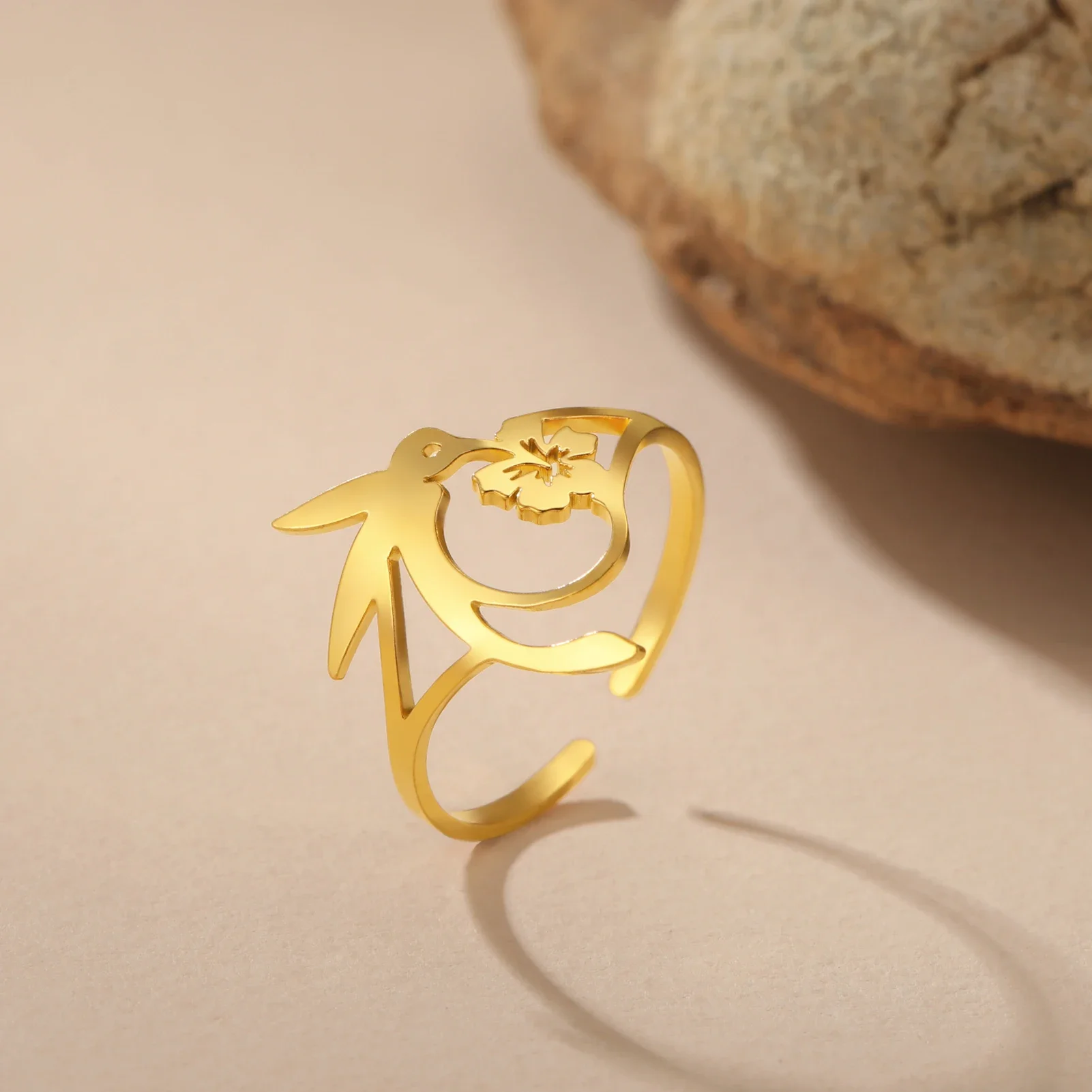 Skyrim Kolibri Blume Anhänger Tropfen Ohrring Edelstahl Gold Farbe Damen Ohrringe Tier Schmuck Valentinstag Geschenk Neu In – Detail 3