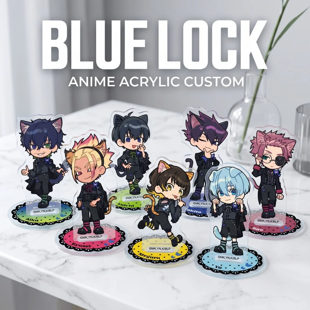 Blue Lock Acrylic Stand Keychain Isagi Bachira Chigi Kunigami Reo Nagi Q Version Cute Desktop Decoration 2026 New