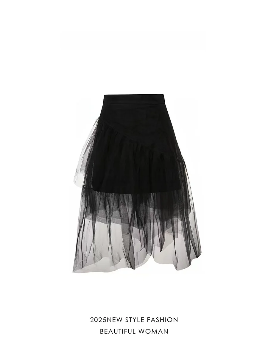 

Черная юбка трапециевидной формы с высокой талией Ele, универсальная женская летняя юбка больших размеров Faion Sweet Sle, повседневная юбка прямого кроя