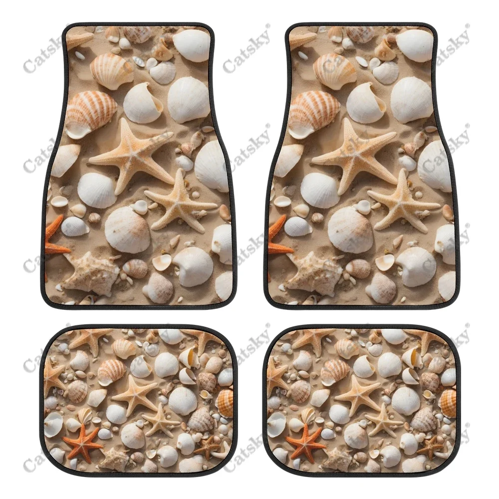 

Seashells And Starfish Car Auto Floor Mats Carpet, Customized Car Floor Mats All Weather Automotive Floor Pad for Stylish