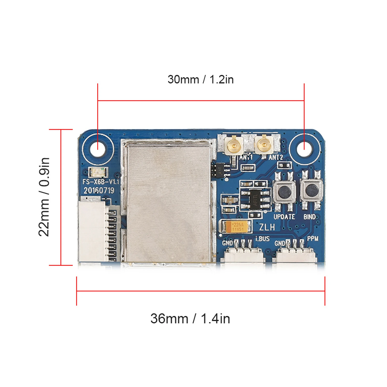 FlySky FS-X6B 2.4G PWM PPM I.BUS Receiver for FPV Racing Drone FS-i10 FS-i8 FS-I6X FS-i4 FS-i6 FS-i6S Transmitter