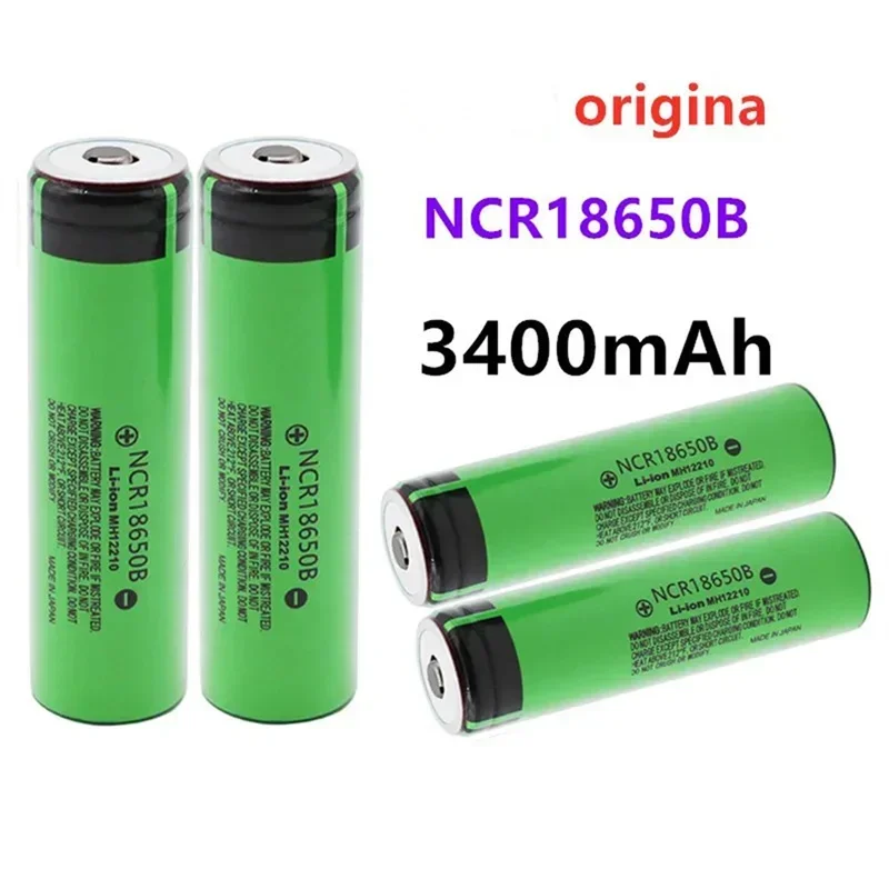 New 18650 lithium batteries 3400mAh 3.7v 25A NCR18650B high power power tool battery 18650 rechargeable battery(Pointed)