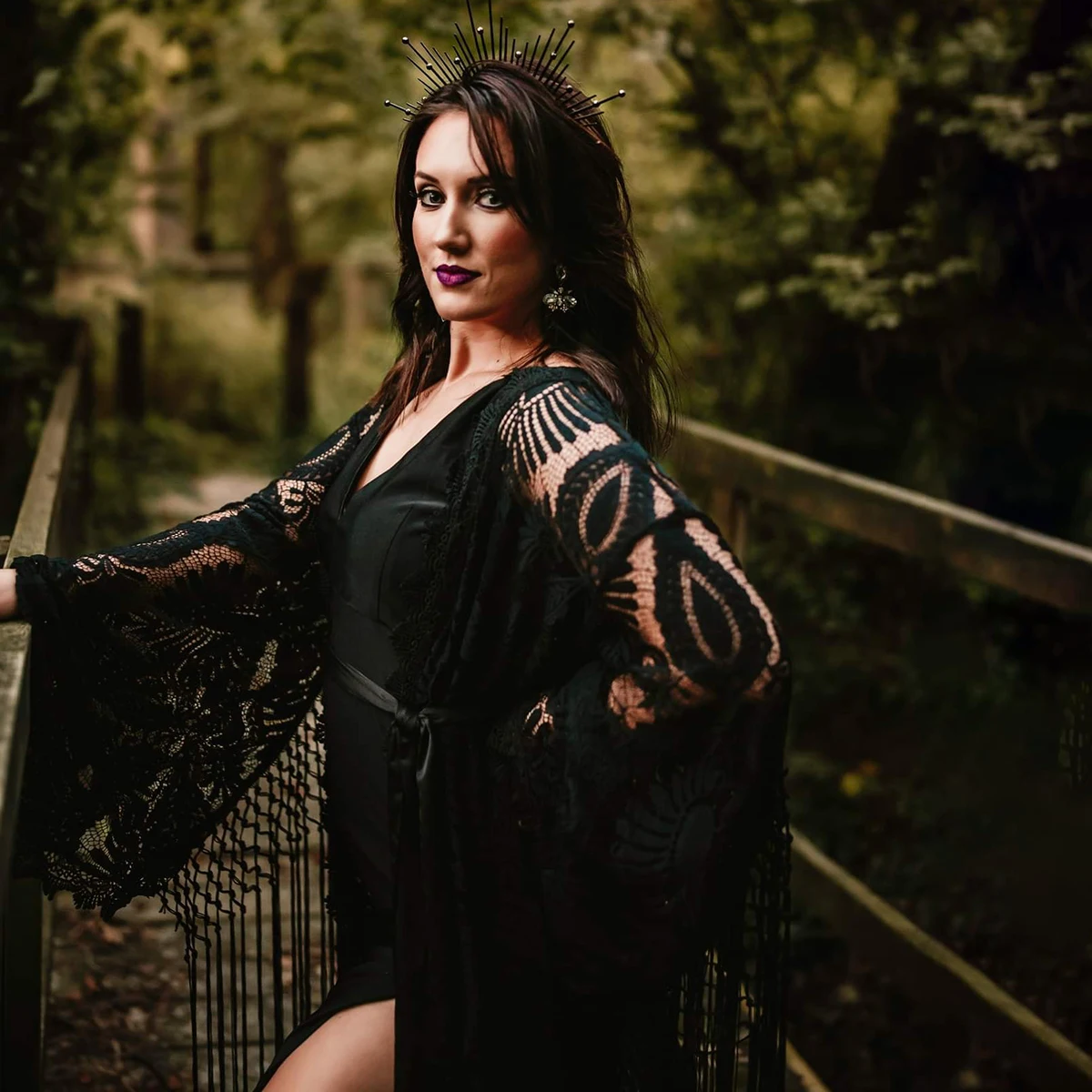 黒ゴシックマタニティ写真撮影ガウンレースローブ自由奔放に生きるロングルーズフリンジスリーブカスタマイズされた 2 ピースタッセルベビーシャワードレス