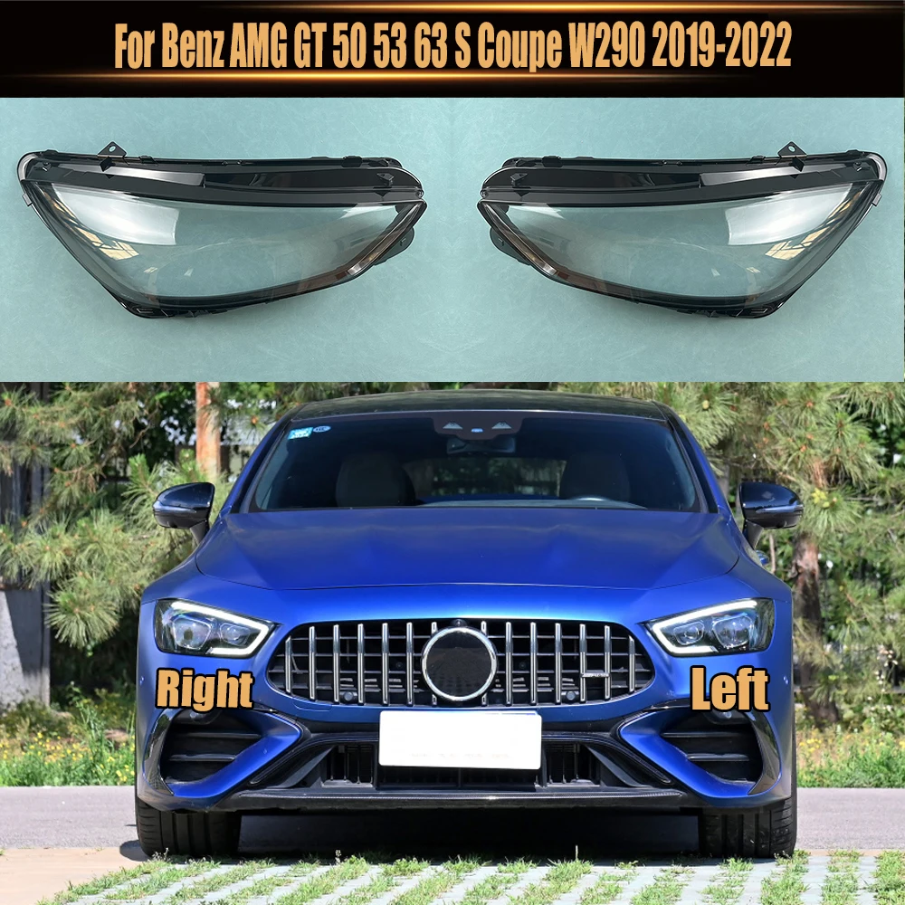 For Benz AMG GT 50 53 63 S Coupe W290 2019-2022 Headlamp Cover Transparent Lampshade Headlight Shell Lens Plexiglass