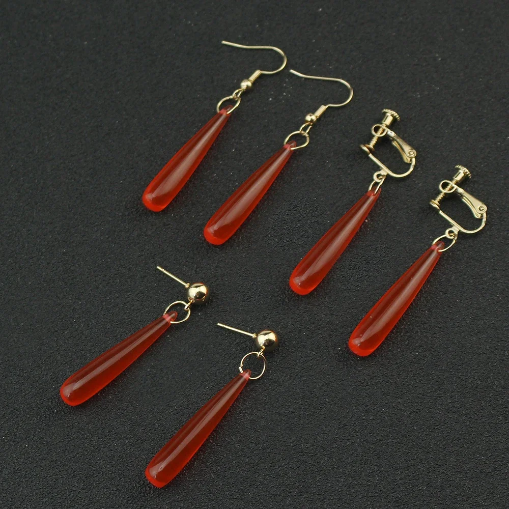 Hot Anime Frieren: Beyond Journey's End Cosplay Earrings Red Drop Earrings Mage Halloween Party Costume Props for Women Girls