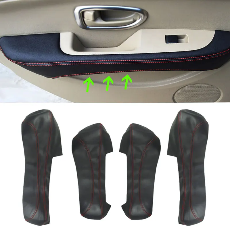 

For Nissan Slyphy Sentra 2006 2007 2008 2009 2010 2011 4PCS Microfiber Leather Door Armrest Panel Cover Protection Trim