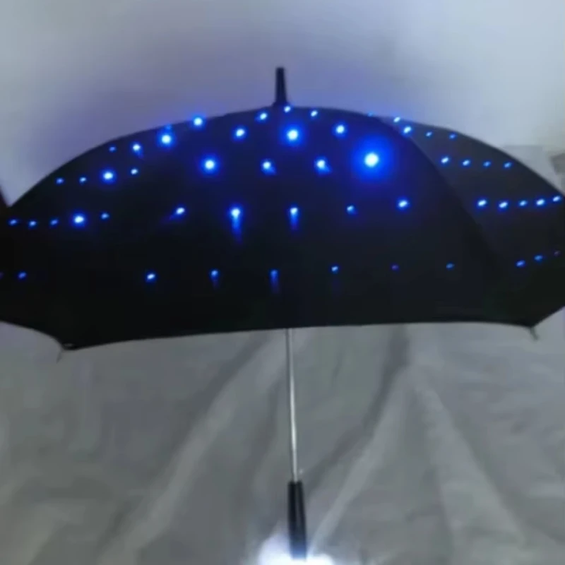 LED Light UV Umbrella Flashlight Function Luminous Decorative Light-Up Umbrella for Photography Stage Performance Decoration