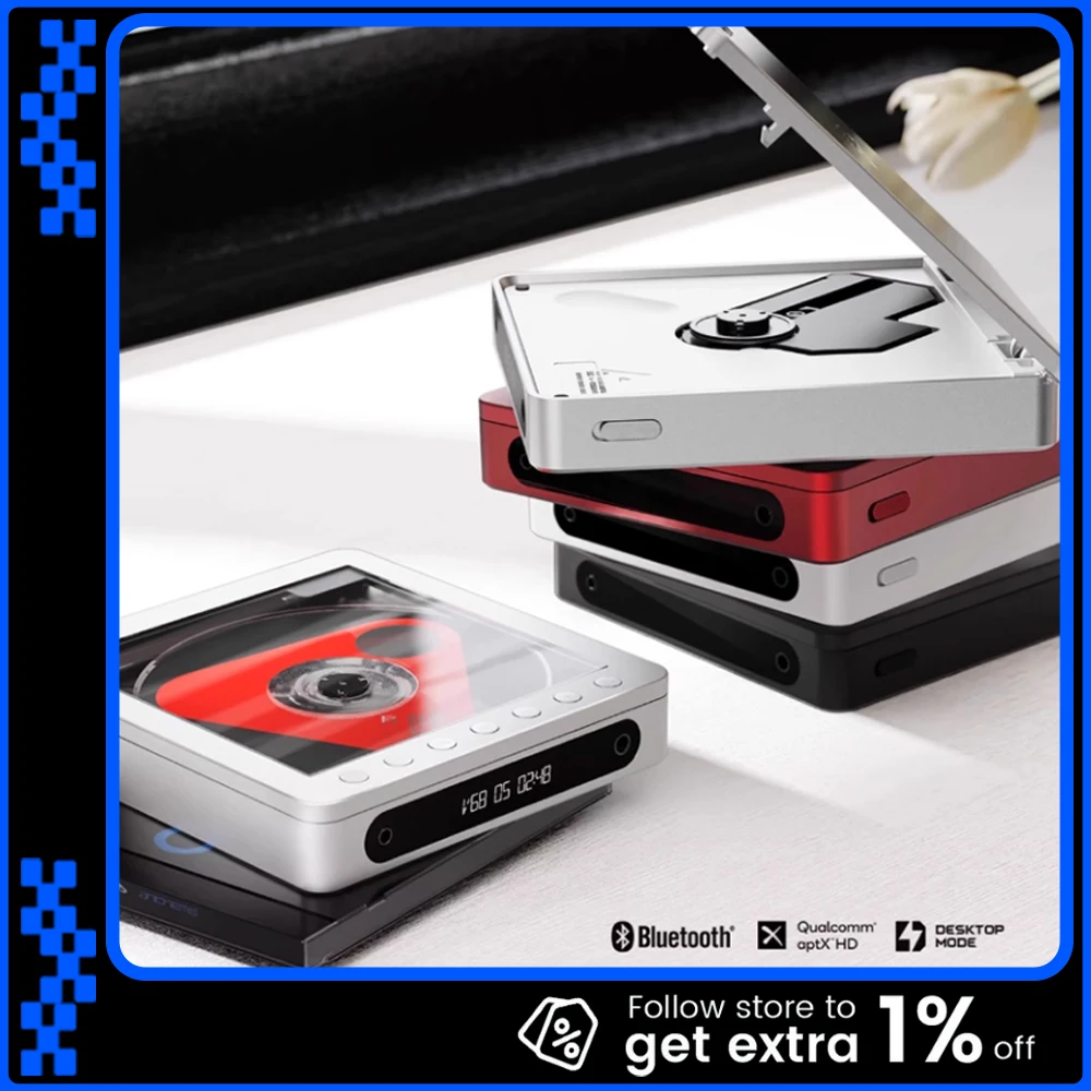 Fiio Dm13 Multifunctional Portable Stereo Cd Player With Long-Lasting Battery, Supports Usb Ripping, Optical/Coaxial/3.5mm/4.4mm