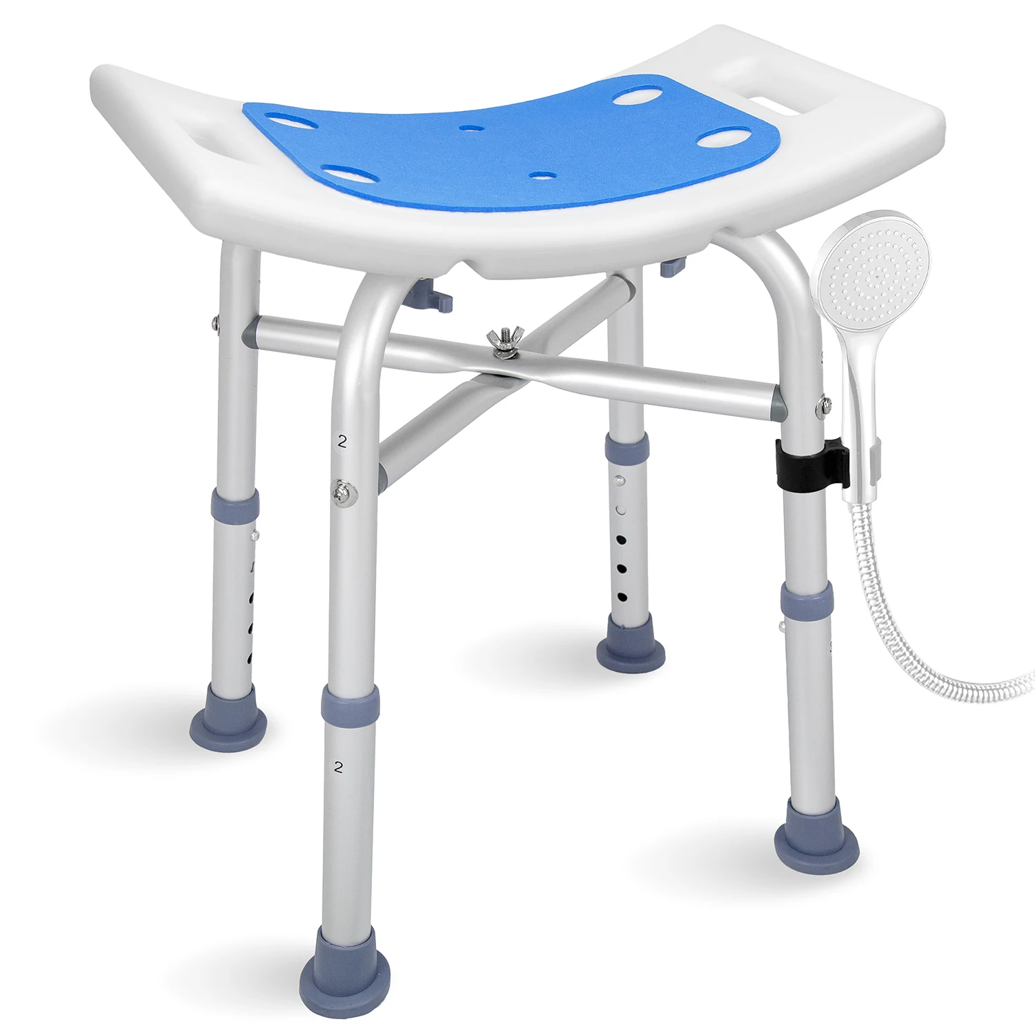 

Heavy Duty Shower Chair 500lb, Padded Bath Seat with 6 Height Adjustable Tube - Tool Free Anti-Slip Shower Bench Bathtub Stool S