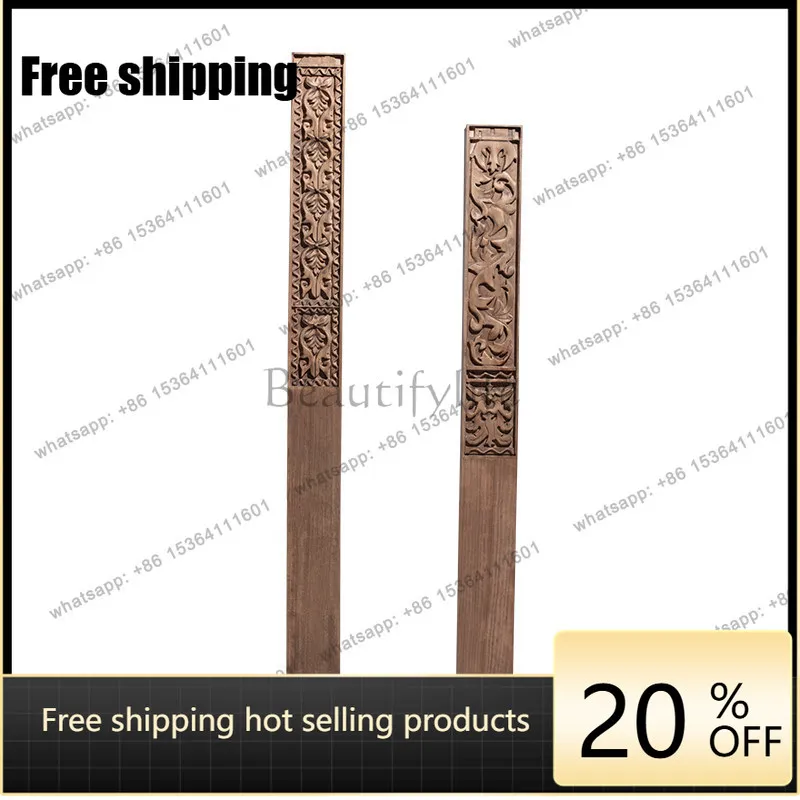 YJ wood carving handicrafts hotel porch decoration floor-to-ceiling large ornament Chinese sculpture artwork