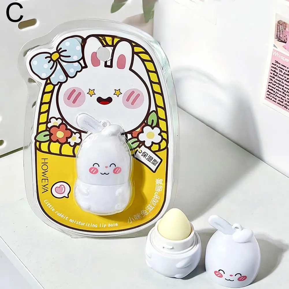 Pelembap bibir beruang air Gel lembut Mi kelinci kecil pelembap bibir melembabkan dan melembapkan bibir untuk L2y7 panjang