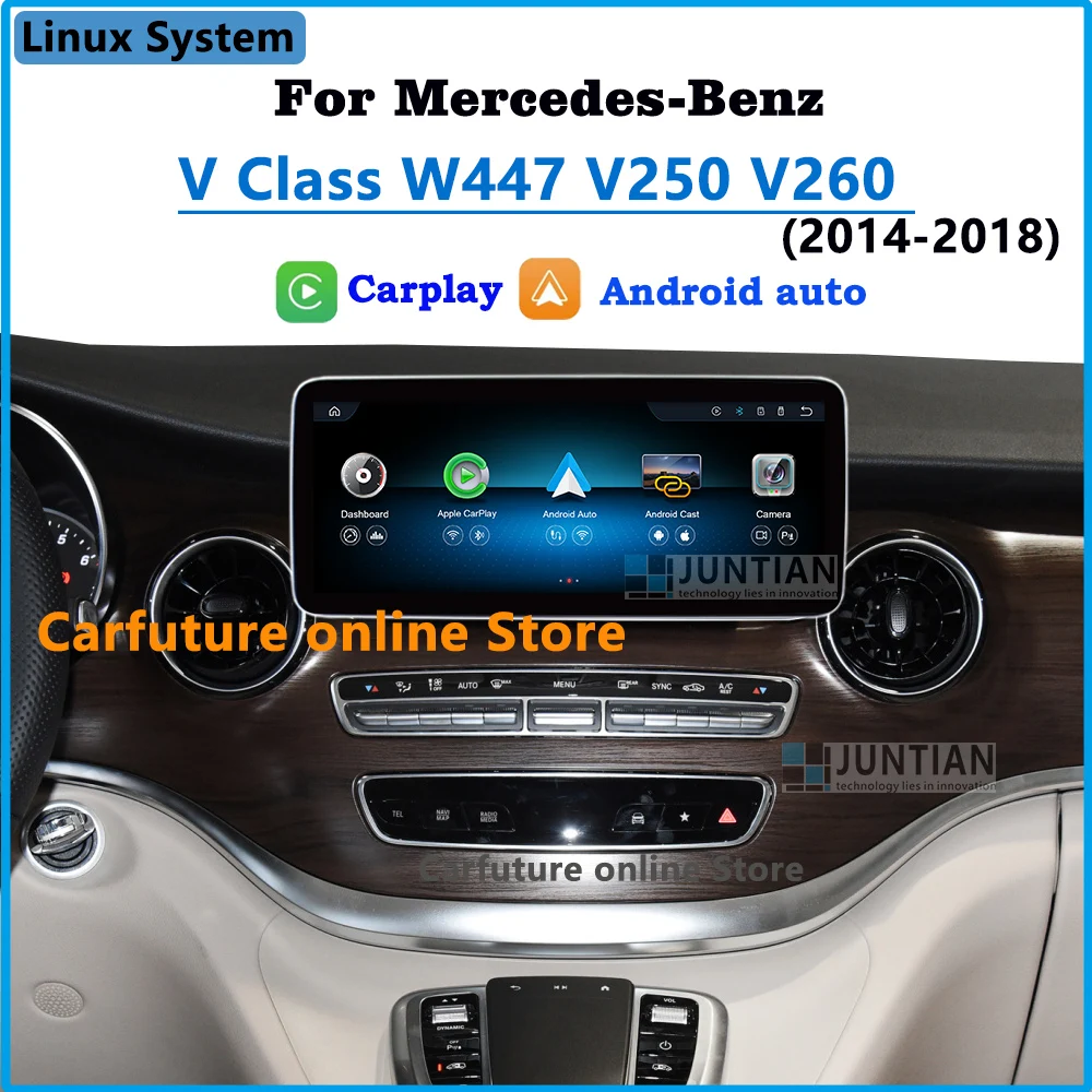 

Система Linux для Mercedes Benz VKlass W447 V250 V260 2014-2018, автомобильная магнитола с беспроводным CarPlay, Android Auto, Airplay, экран с подсветкой.