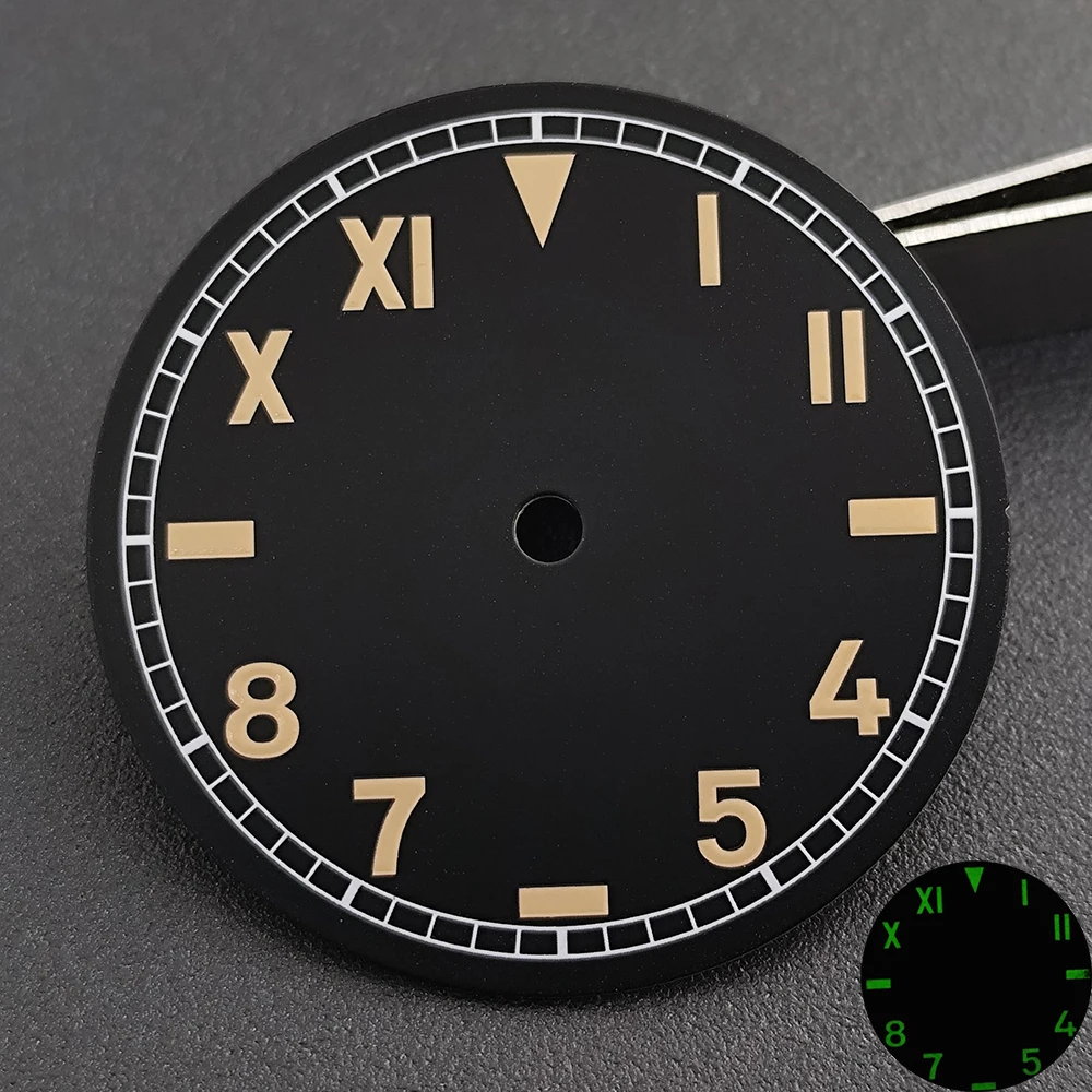قرص ST3600 قرص 33.8 ملم مناسب لحركة ST3600 ملحقات ساعة مؤشر قرص مضيء باللون الأخضر