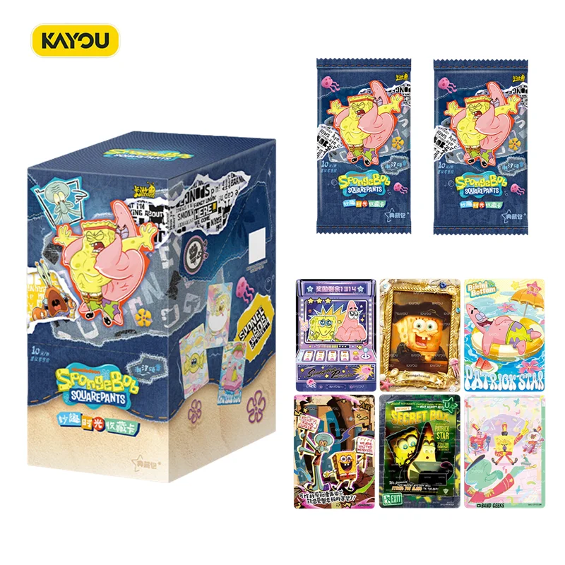 100% Original KAYOU SpongeBob Schwammkopf Fun Time Deluxe Pack Welle 2 Sammelkarten Anime-Charakterkarten Geschenke