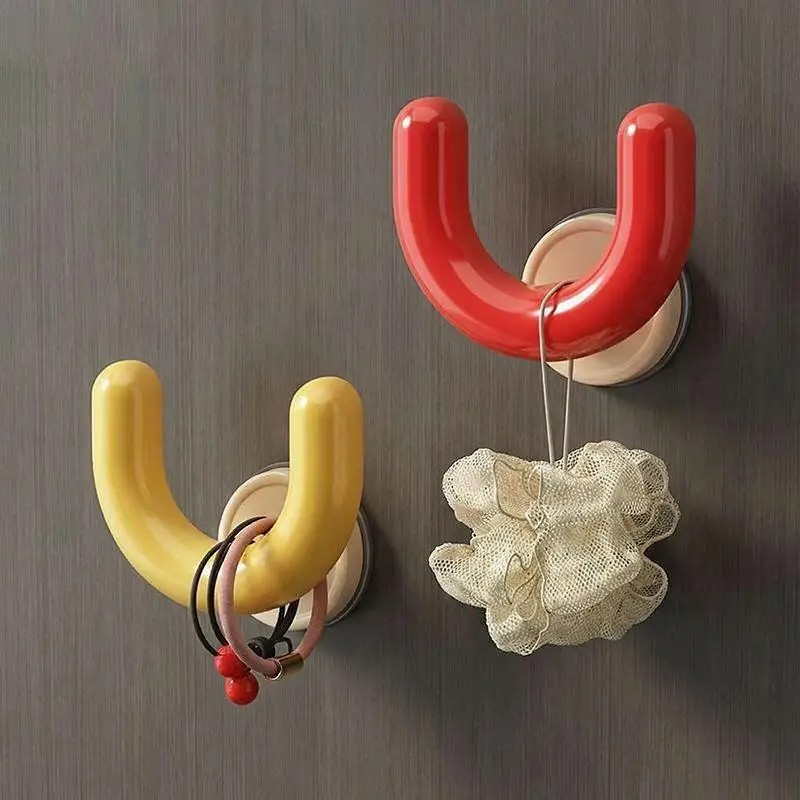 Dopamine Suction Cup Slipper Organizer U-Shaped Multifunctional No-Drill Waterproof Rack for RV Bathroom Home Use