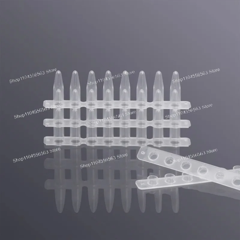 0.2ml PCR 8 Strips Tube,Lab Fluorescence Quantitative PCR Tube Strip 125pcs PP Centrifuge Tube With Cover