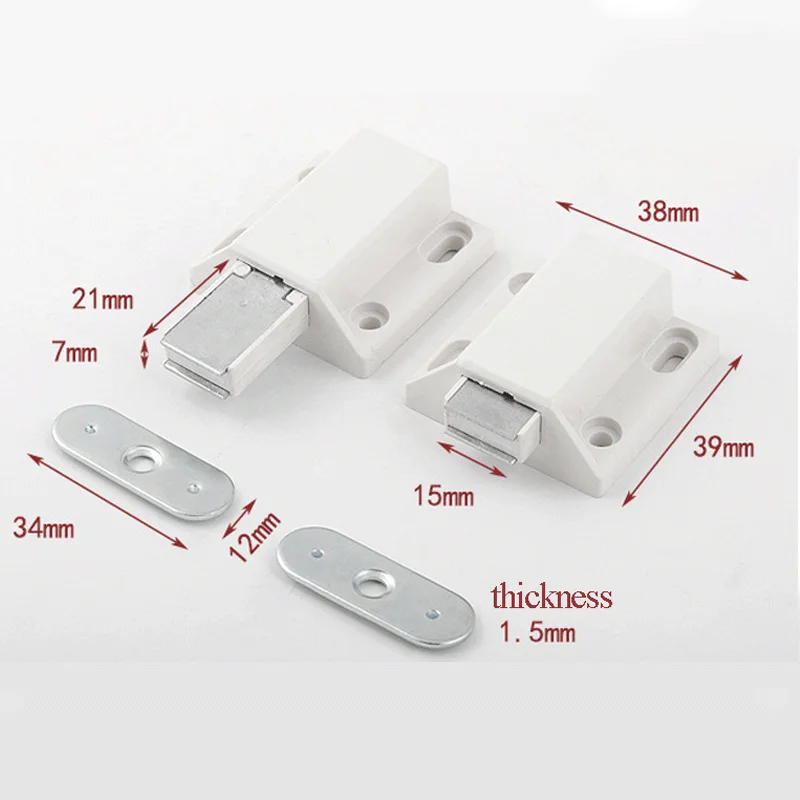 10 Pcs Magnetic Cabinet Catches Push To Open Latches Pressure Touch Release  Magnet Latch Lock Set For Kitchen Wooden Door