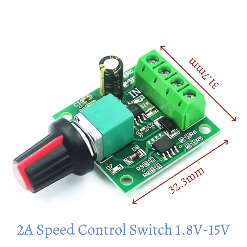 PWM DC Motor Speed Controller Module 1.8V3V4.5V5V6V12V 2A3A5A10A Motor Speed Controller Switch Function 1803BK 1203BK