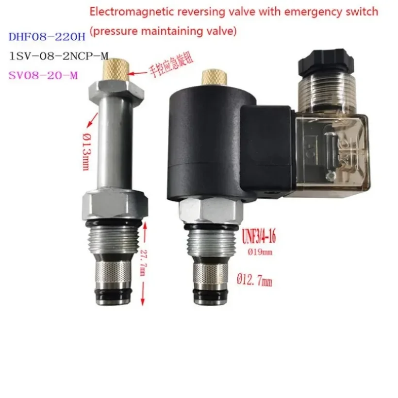 Hydraulic Solenoid Valve SV08-20 Electromagnetic Reversing Valve LSV-08-2NCP Oil Drain Valve Electric One-way Valve