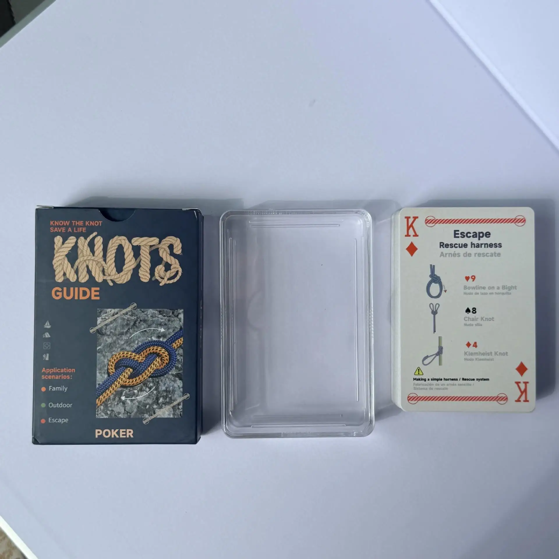 Outdoor Emergency Survival Rescue Knot Playing Cards Portable Step By Step Rope Knot Guide For Climbing Hiking Camping Pocket