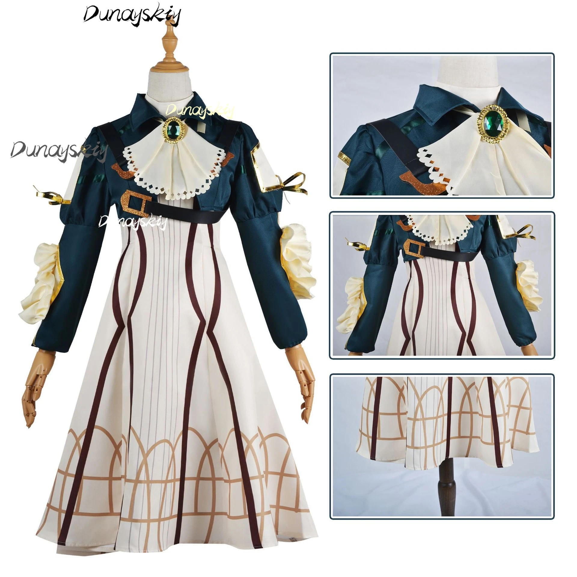 Violet Evergarden-Disfraz de Cosplay, peluca, zapatos, juegos completos, uniforme de Anime, trajes de fiesta de Halloween para mujer, ropa personalizada para niña