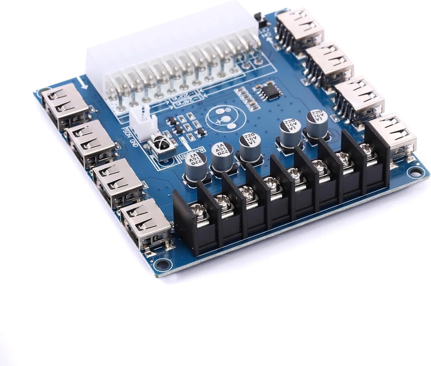 Robot 24 - pin ATX Power Breakout Board Module Adapter - Power Connector Supporting 3.3V/5V/12V & 1.8V - 10.8V