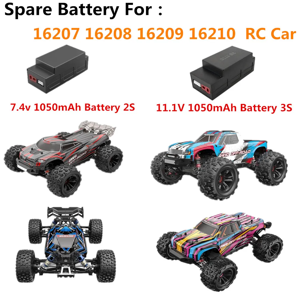 

Original MJX 16207 Rc Car Battery Spare 7.4V 1050mAh 2S 11.1V 1050mAh Battery 3S For 16207 16208 16209 16210 RC Car