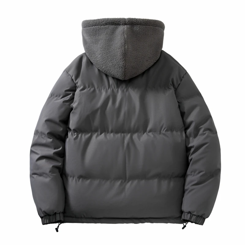 New Outdoor Leisure Fishing Camping Trendy Comfortable Padded Jacket Fake Two piece Lamb Fleece Cold proof Warm Cotton Jacket