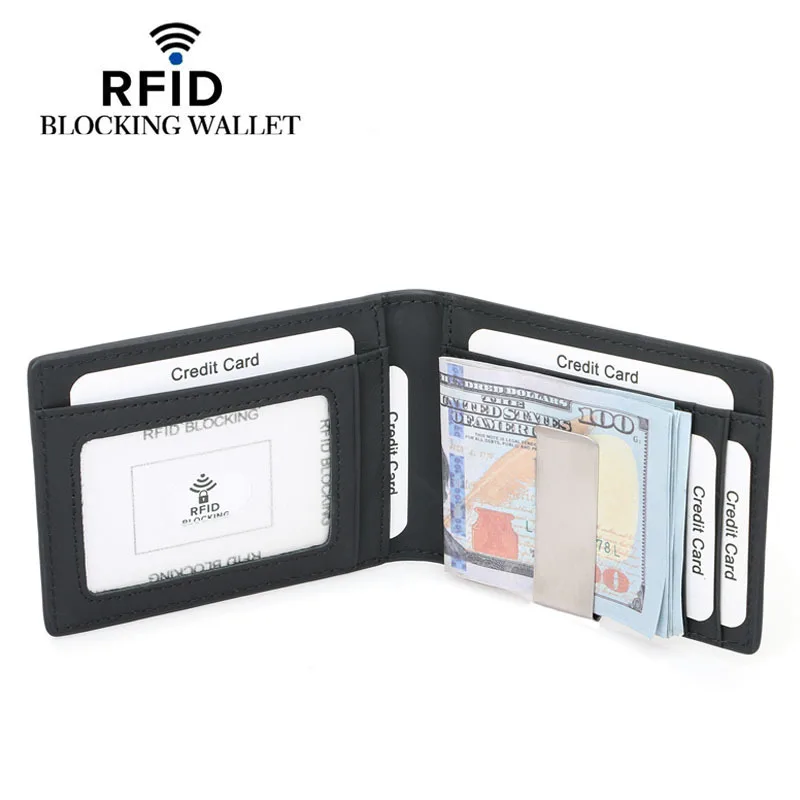 

Men's Wallet RFID Protection Simple Genuine Leather Wallets