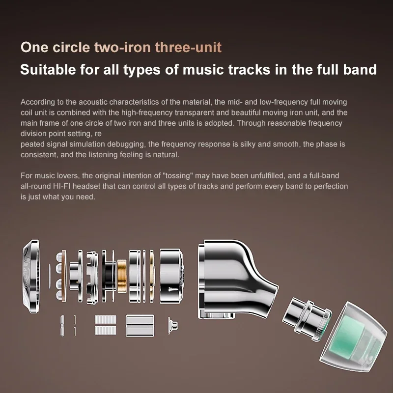 Zhulinniao Yingsun Z5 écouteurs filaires HD double chambre bouchons d'oreilles personnalisés son HiFi Tubes remplaçables pour les jeux et la musique sans micro