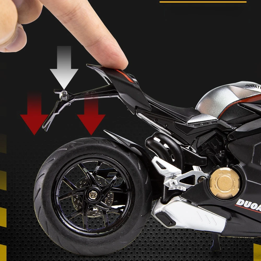 1:12 Ducati V4S Lega di Moto Ornamento Simulazione Modello Pressofuso Con Collezione di Luce Sonora Auto Giocattolo Regalo per Bambini