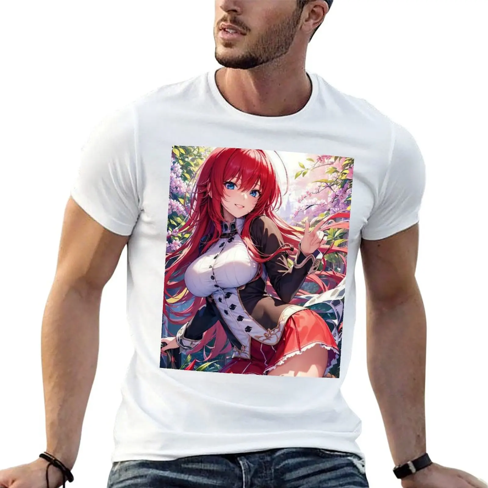 

t cotton man 100% School shirt personalised DxD shirts t High T-Shirt Gremory Rias -