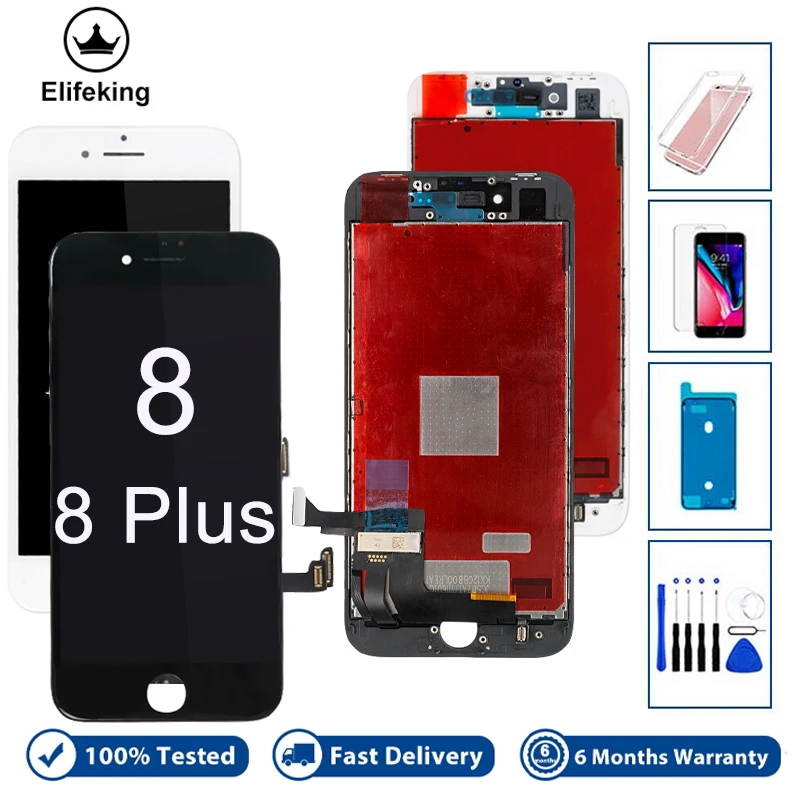 

ЖК-дисплей класса AAA +++ для iPhone 8 8 Plus, замена преобразователя сенсорного экрана в сборе, 100% протестировано, хорошо