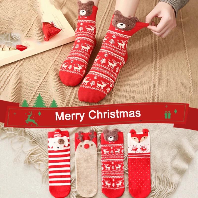 Woman Christmas Socks Funny Xmas Santa Claus Tree Snowflake Elk Snow Cotton Happy Sock Men New Year Funny Ornament Decor Socks N