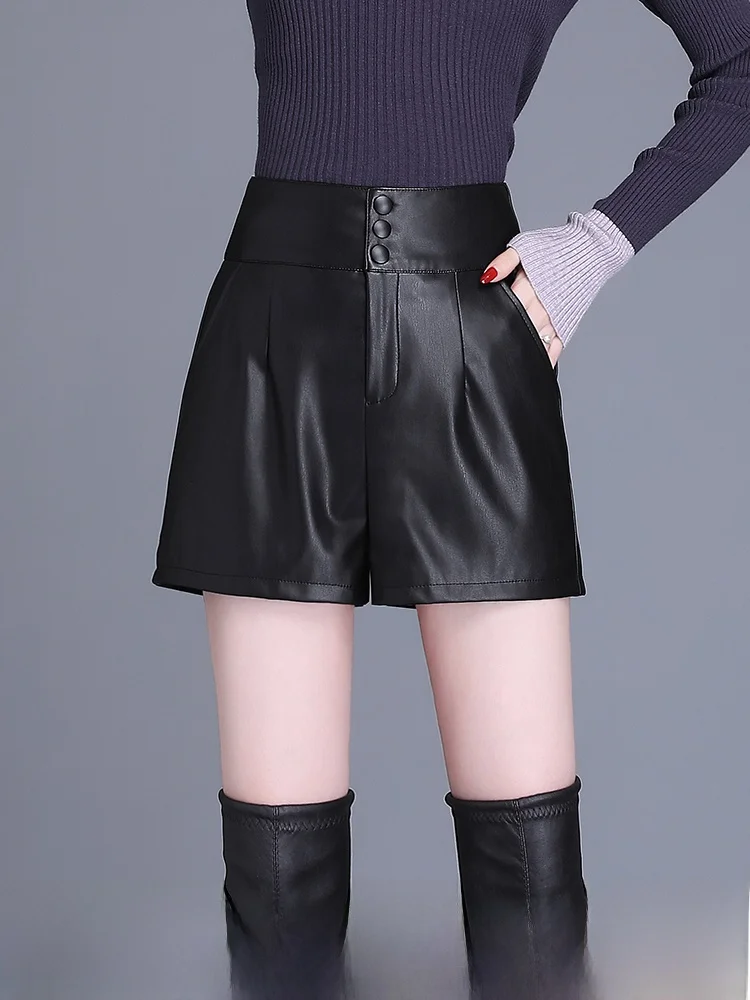 

High Waist eepskin ort Pants Women's A-Line Wide Leg Casual Trousers Autumn Winter New Sle Commuter Sle Zipper Closure